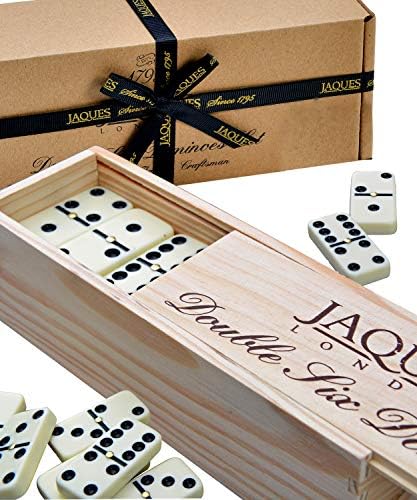 Jaques of London Dominoes Set | Complete D6 Dominoes Game for Children & Adults | Dominos Set with Sliding Lid | Traditi