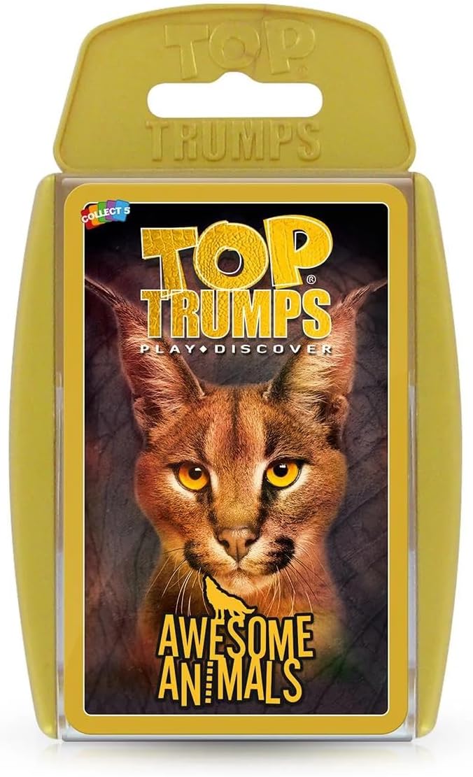 Top Trumps Awesome Animals Classics Card Game, Find out how cute the Snow Leopard is and how big is the Black Rhino, Edu