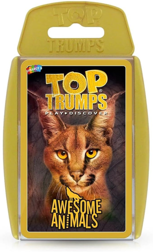 Top Trumps Awesome Animals Classics Card Game, Find out how cute the Snow Leopard is and how big is the Black Rhino, Edu