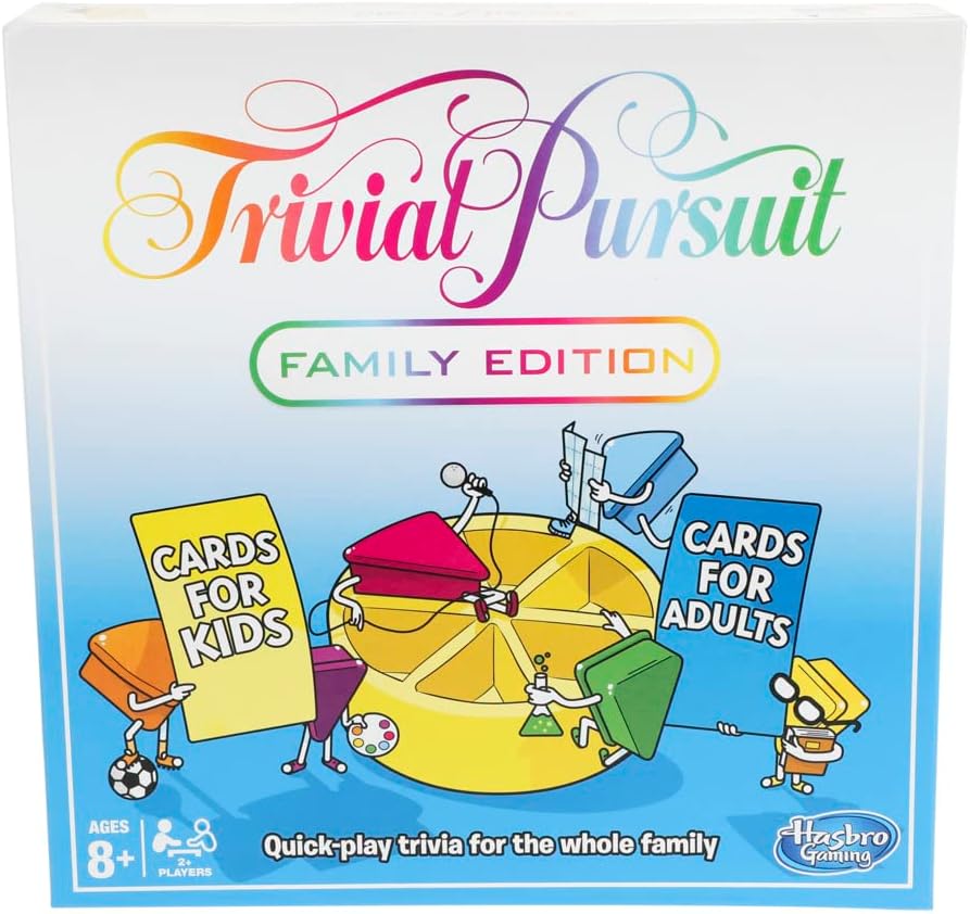 Hasbro Gaming Trivial Pursuit, Family Edition, Trivia Board Game for 2 Players or More, Party Games for 8+ Yea