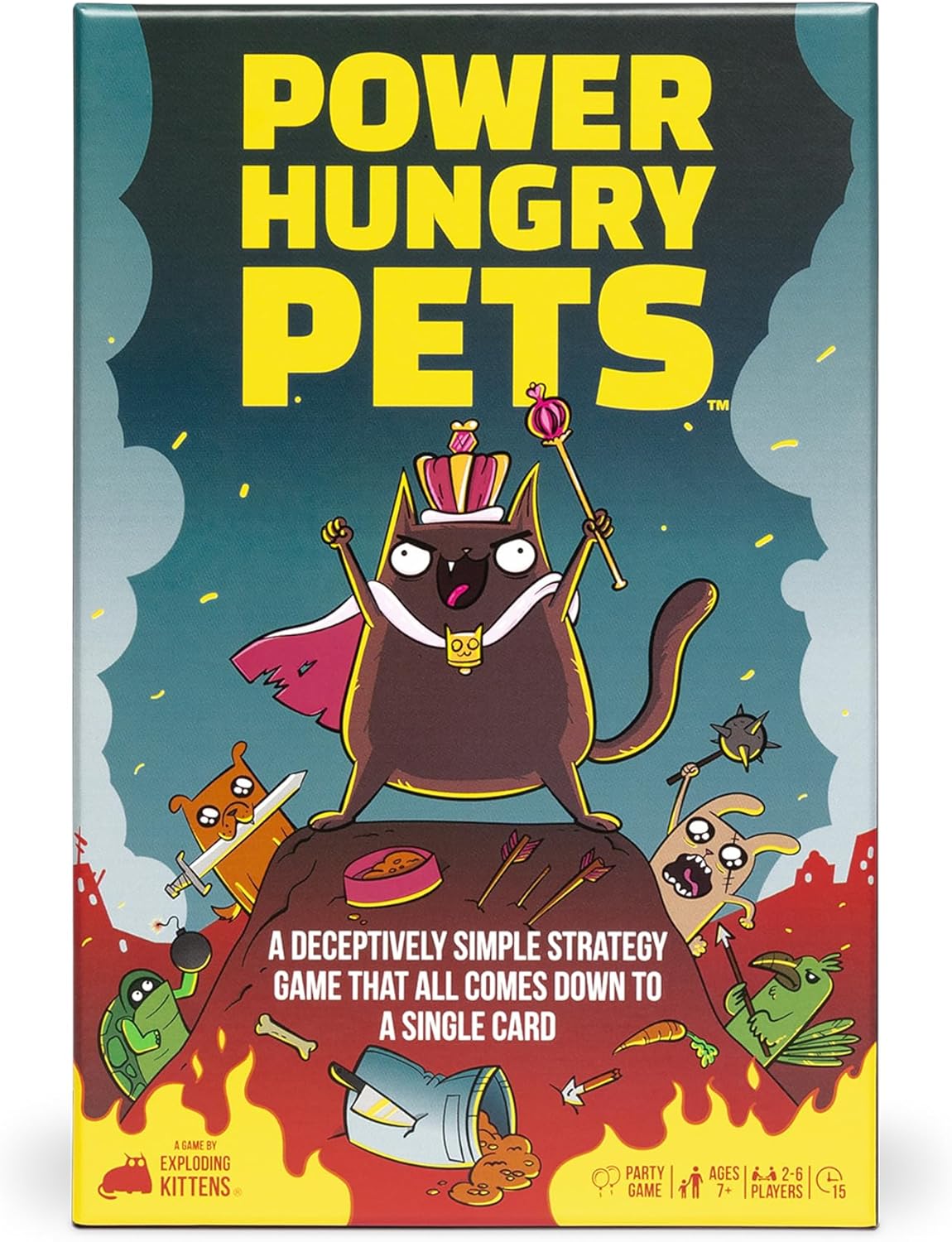 Exploding Kittens Power Hungry Pets, 2-6 Players, Age 7+, Card Game