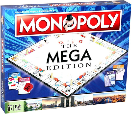 Winning Moves Mega Monopoly Board Game, 12 extra spaces including Downing Street, Saville Row and Knightsbridg