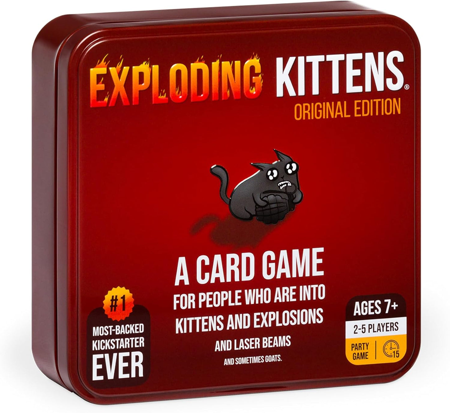 Exploding Kittens Original in a Collectible Tin, 2-5 players Ages 7+ | Draw cards, betray your friends, and tr