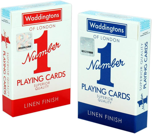 Waddingtons Number 1 Playing Card Game, play with the classic Red and Blue Twin Pack, great travel companion, gift and t