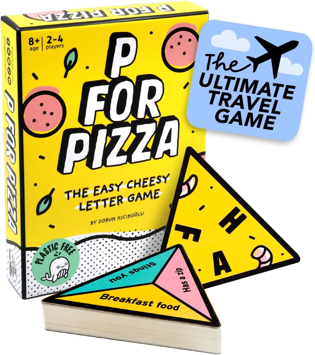 Big Potato P for Pizza | Fast-Paced Word Card Game for Kids, Teens & Adults | Pocket-Sized Travel Game for 2-4 Players |