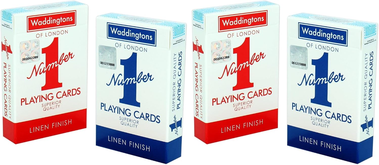 Waddingtons Number 1 Playing Card Game, play with the classic Red and Blue Twin Pack, great travel companion, 