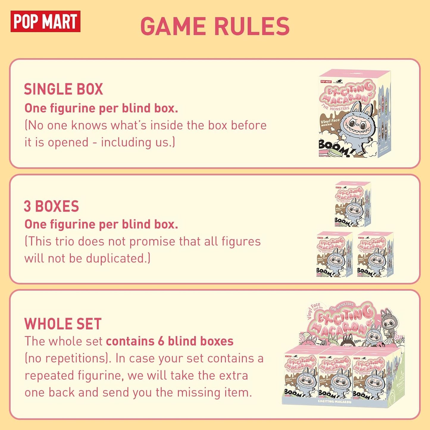 POP MART THE MONSTERS Exciting Macaron series figures
