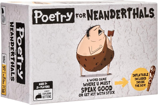 Exploding Kittens Poetry for Neanderthals 2-6 Players, Ages 7+ | Be a Neanderthal poet! Give one-syllable words and phra