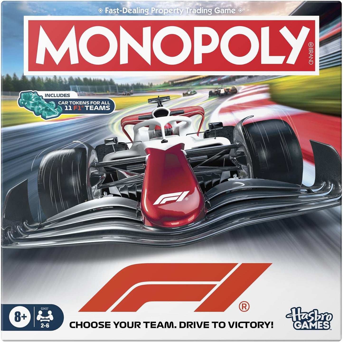 Monopoly F1 Edition board game box, officially licensed Formula 1