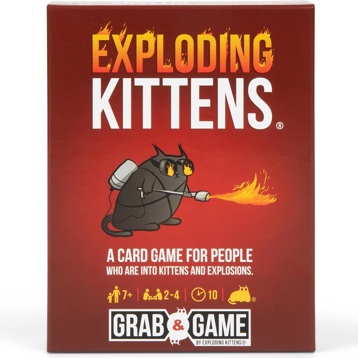 Exploding Kittens Grab and Game, 2-4 Players, Ages 7+, pocket version | Pocket-sized Exploding Kittens! Quick 