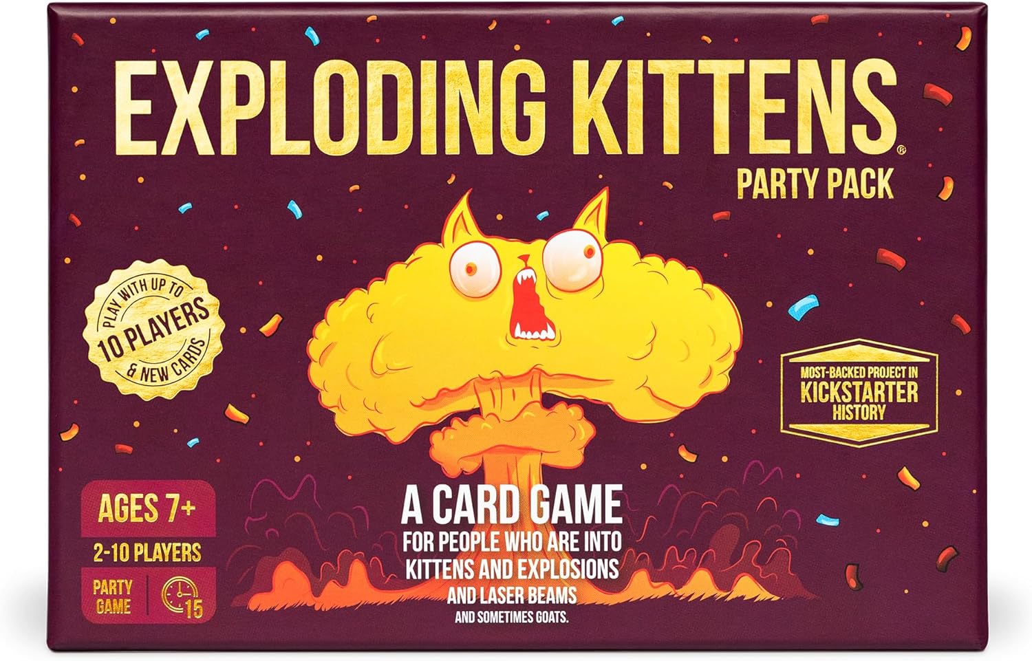 Exploding Kittens Party Pack, 2-10 Players, Ages 7+, Party Card Game | More players, more cards, more chaos! Q