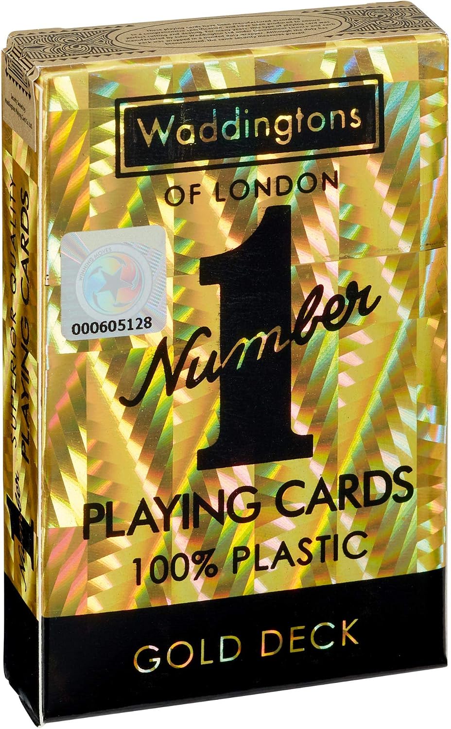 Waddingtons Number 1 Gold Playing Cards Game, Sleek Gold Foil Design Deck of Cards, Ideal for Snap, Poker and 