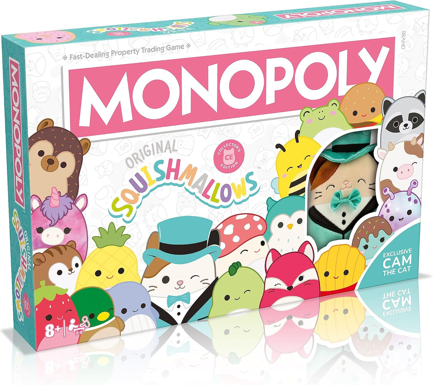 Winning Moves Squishmallows Monopoly Board Game Collectors Edition, Play with Fifi the Fox, Rosie the pig and 