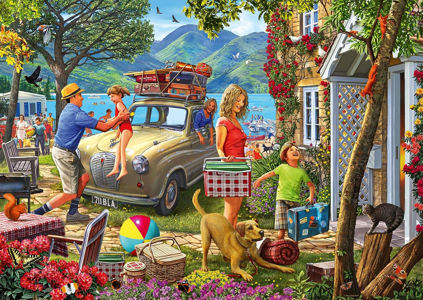 Ravensburger Holiday Cottage 1000 Piece Jigsaw Puzzle – Charming Summer Family Cottage Scene by Artist Steve Read